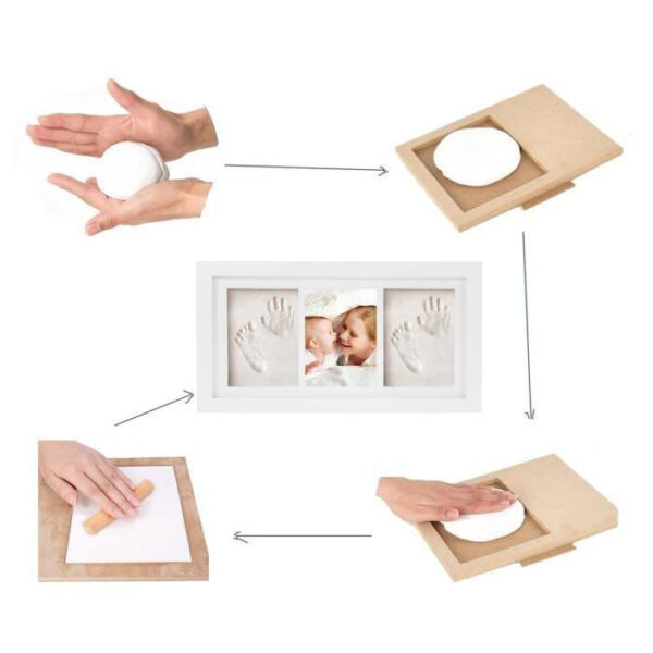 Baby Hand And Foot Print Hand And Foot Print Baby Hand And Foot Print Wooden Photo Frame - Image 3