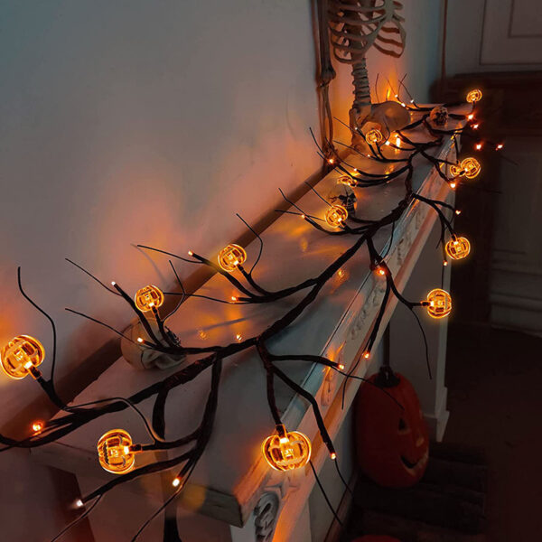 LED Willow Vine String Light Cool Cartoon Bat Pumpkin Decoration For Indoor Outdoor Party House Decor - Image 3