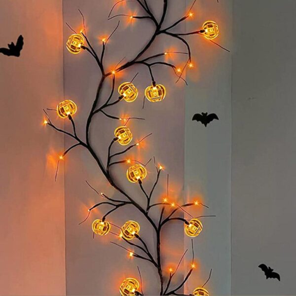 LED Willow Vine String Light Cool Cartoon Bat Pumpkin Decoration For Indoor Outdoor Party House Decor - Image 4