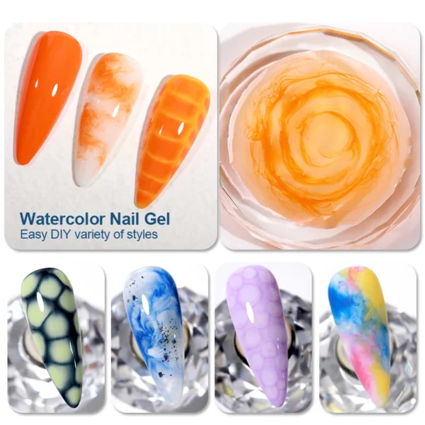 AS Clear Blooming Gel Polish 15ml UV LED Soak Off Nail Art Polish for Spreading Effect Marble Gel Paint Varnish Top Base Coat - Image 4